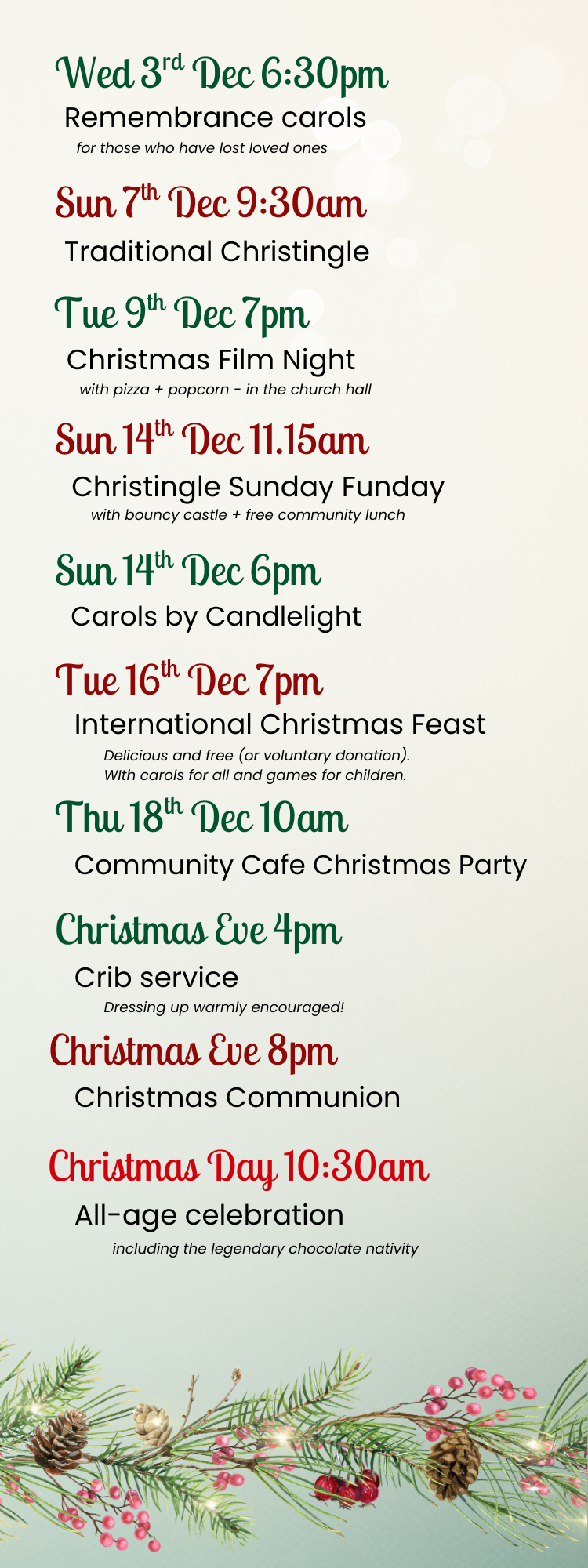 Website - Christmas programme